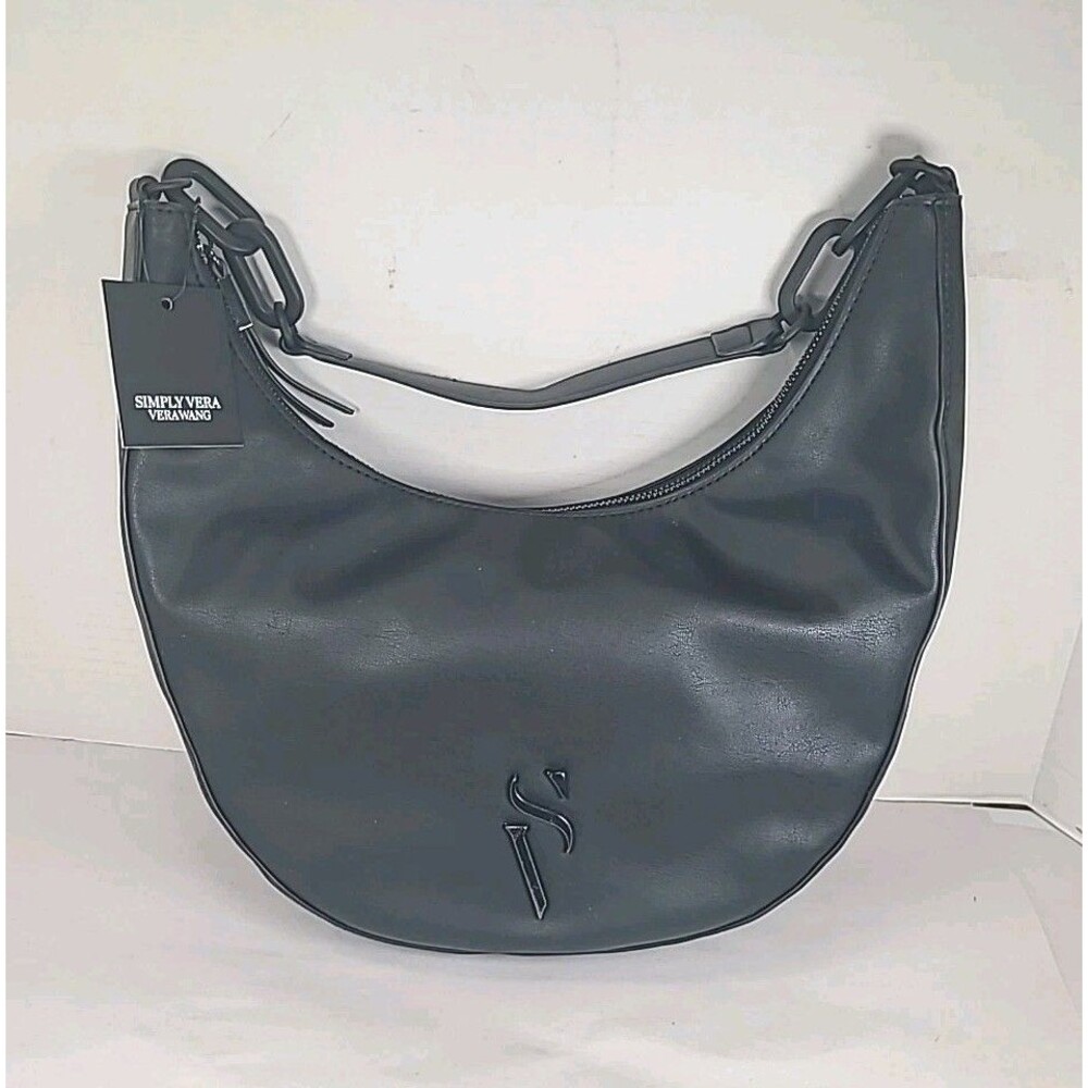NWT Simply Vera Vera Wang Alessi Shoulder Bag Black Handbag Purse